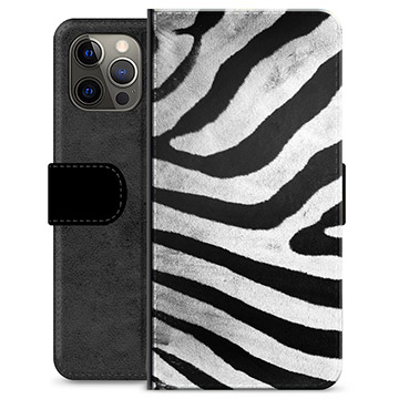 iPhone 12 Pro Max Premium Wallet Hoesje Zebra