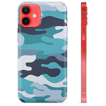 iPhone 12 mini TPU Hoesje Blauw Camouflage