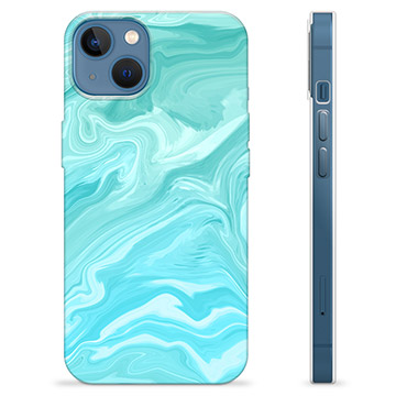 iPhone 13 TPU-hoesje blauw marmer
