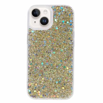 iPhone 14 Glitter Flakes TPU Case Gold