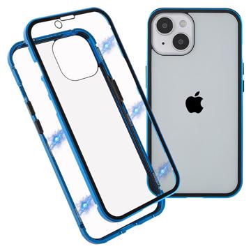 iPhone 14 Magnetisch Hoesje met Gehard Glas Blauw