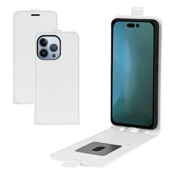 iPhone 14 Pro Max Verticale Flip Case met Kaarthouder Wit