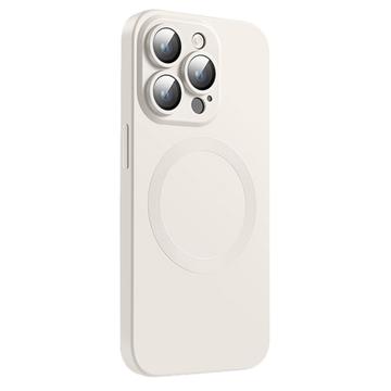 iPhone 14 Pro Siliconenhoes met camerabeveiliging MagSafe compatibel Wit