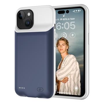 iPhone 15 Back-up Batterij Case 7000mAh Donkerblauw-Grijs