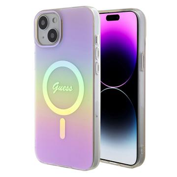 iPhone 15 Guess IML Iridescent Script Mag hoesje Roze