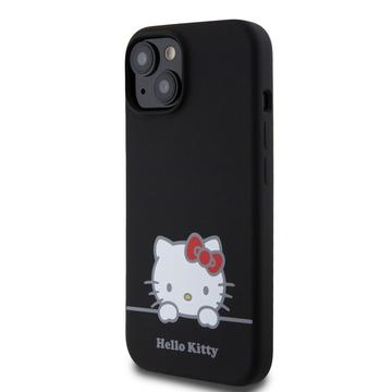 iPhone 15 Hello Kitty Daydreaming Liquid Siliconen Hoesje Zwart