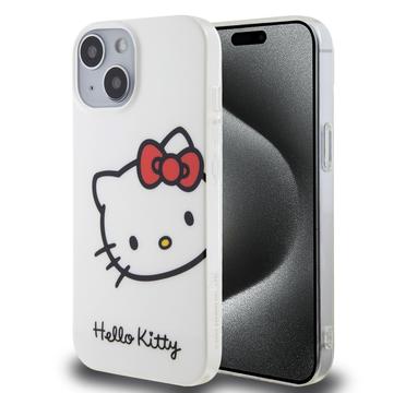 iPhone 15 Backcase hoesje - Hello Kitty - Effen Wit - TPU (Zacht)