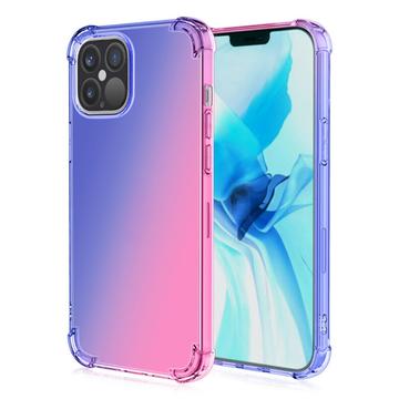 iPhone 15 Plus Gradient Schokbestendig TPU Hoesje Blauw-Roze