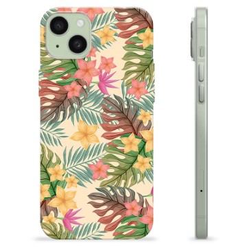 iPhone 15 Plus TPU Case Roze Bloemen