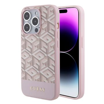 iPhone 15 Pro Guess G Cube Mag hoesje Roze