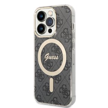 Guess 4G Back Case (MagSafe Compatible) voor Apple iPhone 15 Pro (6.1") - Grijs