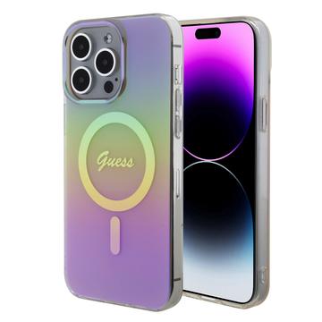 iPhone 15 Pro Guess IML Iridescent Script Mag hoesje Roze