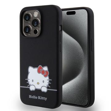 iPhone 15 Pro Hello Kitty Daydreaming Liquid Siliconen Hoesje Zwart