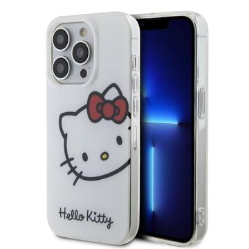iPhone 15 Pro Hello Kitty IML Kitty Hoofd Hoesje Wit