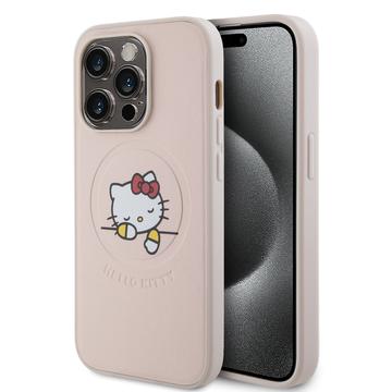 iPhone 15 Pro Hello Kitty Kitty Asleep MagSafe Hoesje Roze