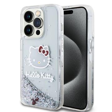 iPhone 15 Pro Hello Kitty Vloeibare Glitter Charms Hoesje Doorzichtig