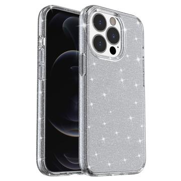 iPhone 15 Pro Max Stijlvolle Glitter Series Hybrid Case Grijs
