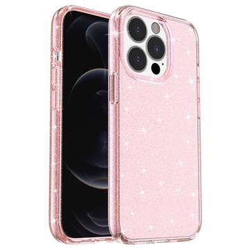 iPhone 15 Pro Max Stijlvolle Glitter Series Hybrid Case Roze