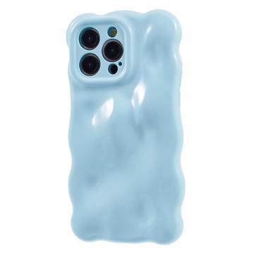 iPhone 15 Pro Max Golvende rand Candy Bubbles TPU hoesje Baby Blue