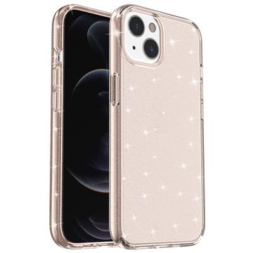iPhone 15 Stijlvolle Glitter Series Hybrid Case Goud