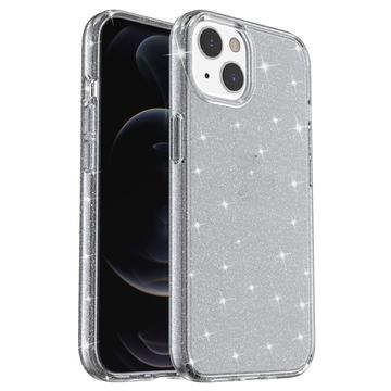 iPhone 15 Stijlvolle Glitter Series Hybrid Case Grijs