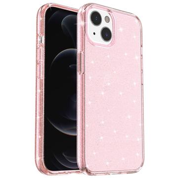 iPhone 15 Stijlvolle Glitter Series Hybrid Case Roze