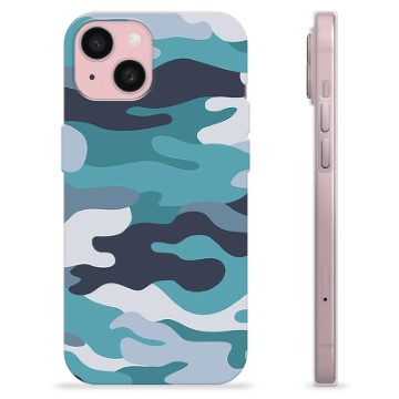 iPhone 15 TPU-hoesje Blauwe Camouflage