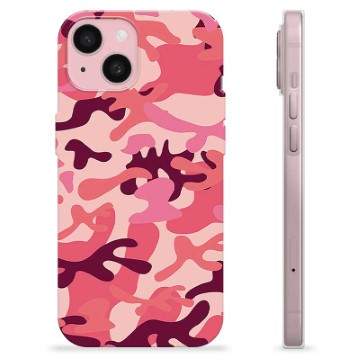 iPhone 15 TPU-hoesje Roze Camouflage