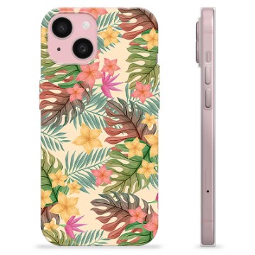 iPhone 15 TPU-hoesje Roze Bloemen