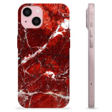 iPhone 15 TPU-hoesje Rode Marmer