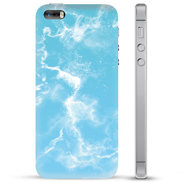 iPhone 5-5S-SE TPU Hoesje Blauw Marmer