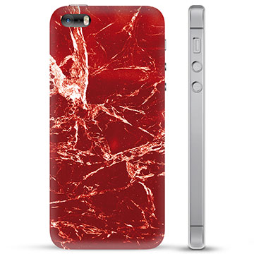 iPhone 5-5S-SE TPU Hoesje Rood Marmer