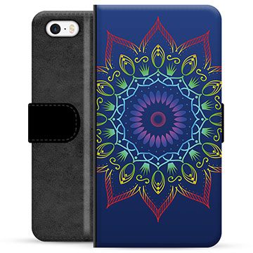 iPhone 5-5S-SE Premium Wallet Case Kleurrijke Mandala