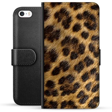 iPhone 5-5S-SE Premium Wallet Case Luipaard