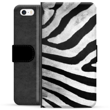 iPhone 5-5S-SE Premium Portemonnee Hoesje Zebra