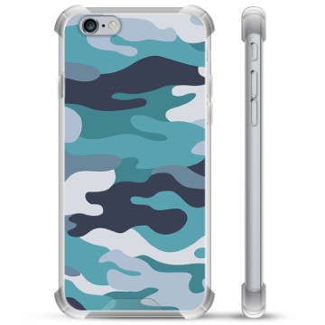 iPhone 6 Plus-6S Plus Hybride Hoesje Blauw Camouflage