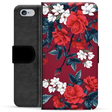 iPhone 6-6S Premium Wallet Hoesje Vintage Bloemen
