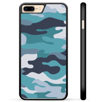 iPhone 7 Plus-iPhone 8 Plus Beschermhoes Blauw Camouflage