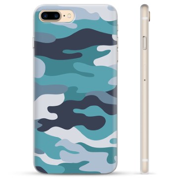 iPhone 7 Plus-iPhone 8 Plus TPU Hoesje Blauw Camouflage