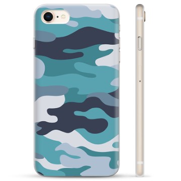 iPhone 7-8-SE (2020)-SE (2022) TPU Hoesje Blauw Camouflage