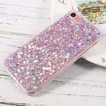 iPhone 7-8-SE (2020)-SE (2022) Glitter Flakes TPU Case Pink