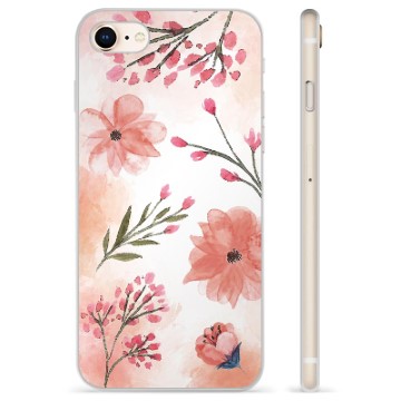 iPhone 7-8-SE (2020)-SE (2022) TPU Hoesje Roze Bloemen
