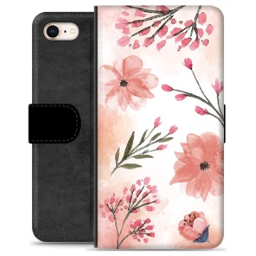 iPhone 7-8-SE (2020)-SE (2022) Premium Wallet Case Roze Bloemen