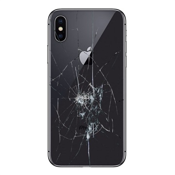 iPhone X Back Cover Reparatie Alleen glas Zwart
