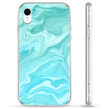 iPhone XR Hybrid Case Blauw Marmer