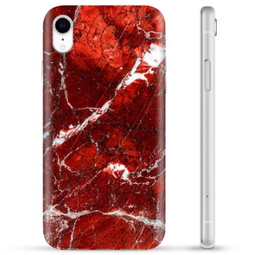 iPhone XR TPU-hoesje rood marmer