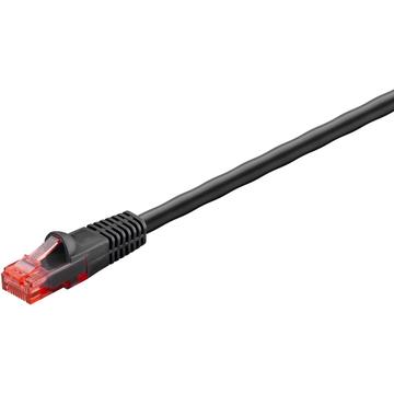 CAT 6 Outdoor-patch cable, U-UTP, black copper material, PE-outer jack