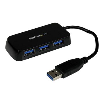StarTech.com Draagbare 4-poorts SuperSpeed USB 3.0 hub zwart