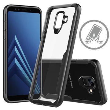 Samsung Galaxy A6 2018 Anti Shock Hybrid Case Zwart Doorzichtig huismerk kopen in de aanbieding