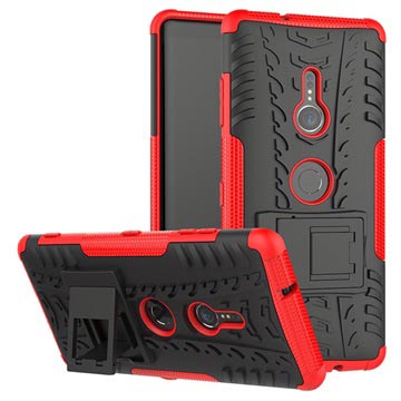 Anti Slip Sony Xperia Xz3 Hybrid Case Met Standaard Rood Zwart huismerk kopen in de aanbieding